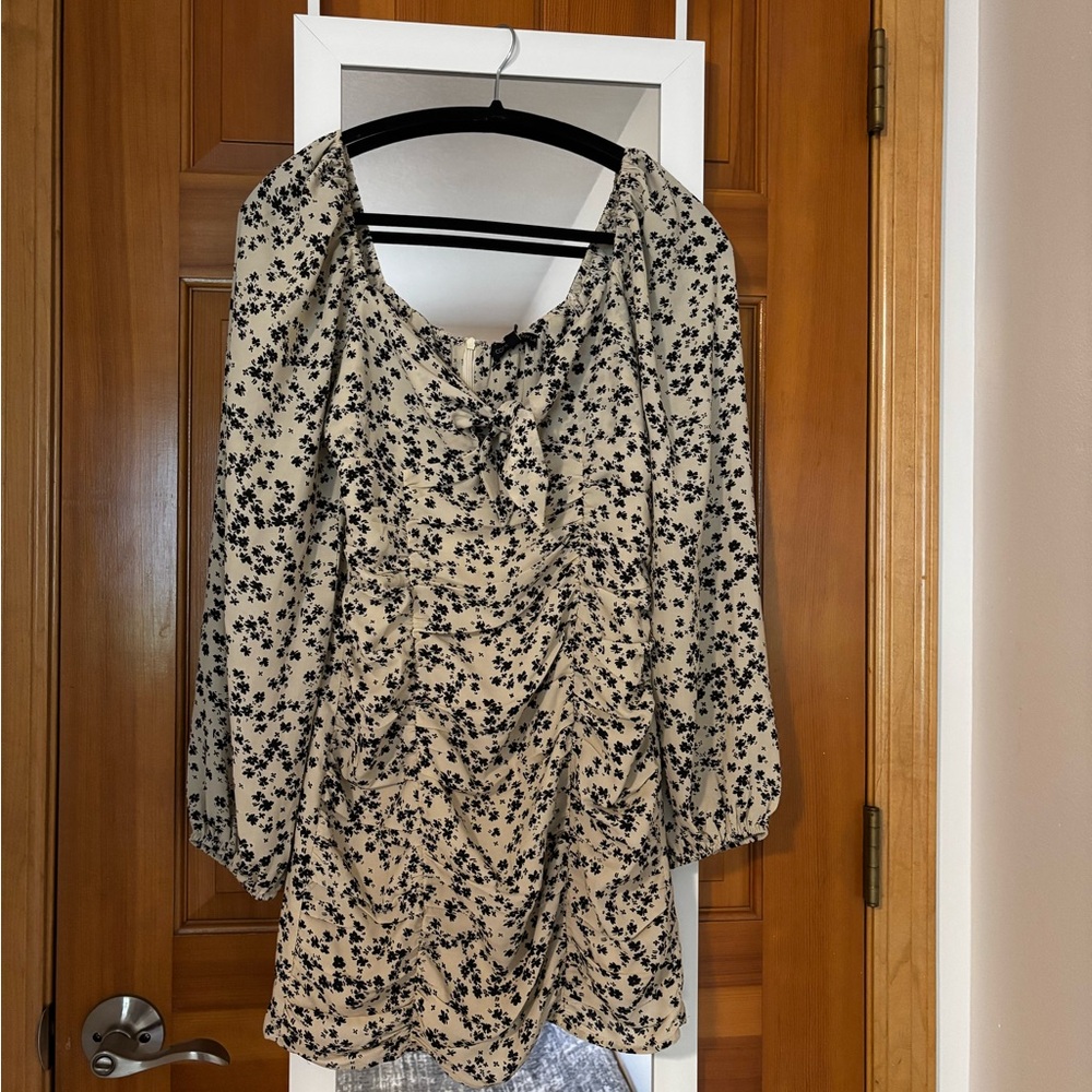 Cotton Candy Black and Cream Floral Dress